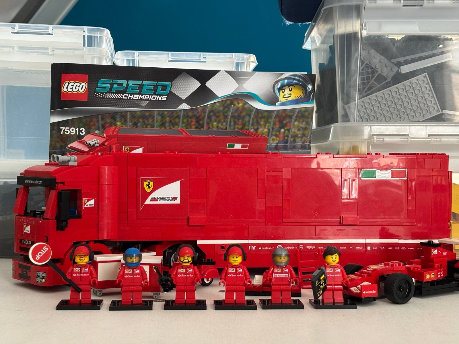 LEGO Speed Champions Ferrari Truck & F1 Auto (75913), Lego, Ophalen of Verzenden, Zo goed als nieuw, Compleet