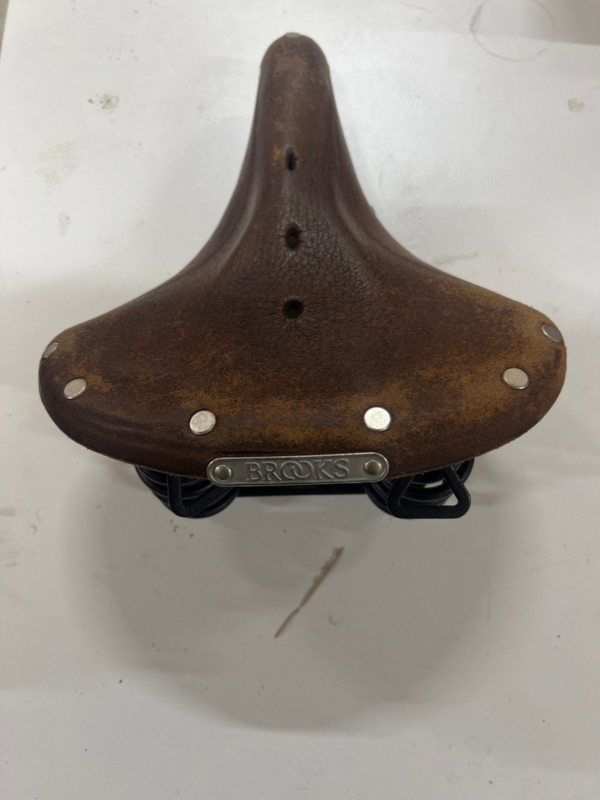 Brooks B67 Zadel - Bruin Leer met Veren, Gebruikt, Leer, Ophalen of Verzenden, Zadel