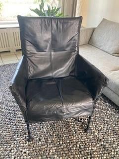 Vintage Montis Charly fauteuil jaren '80, Ophalen, 75 tot 100 cm, Leer, 50 tot 75 cm
