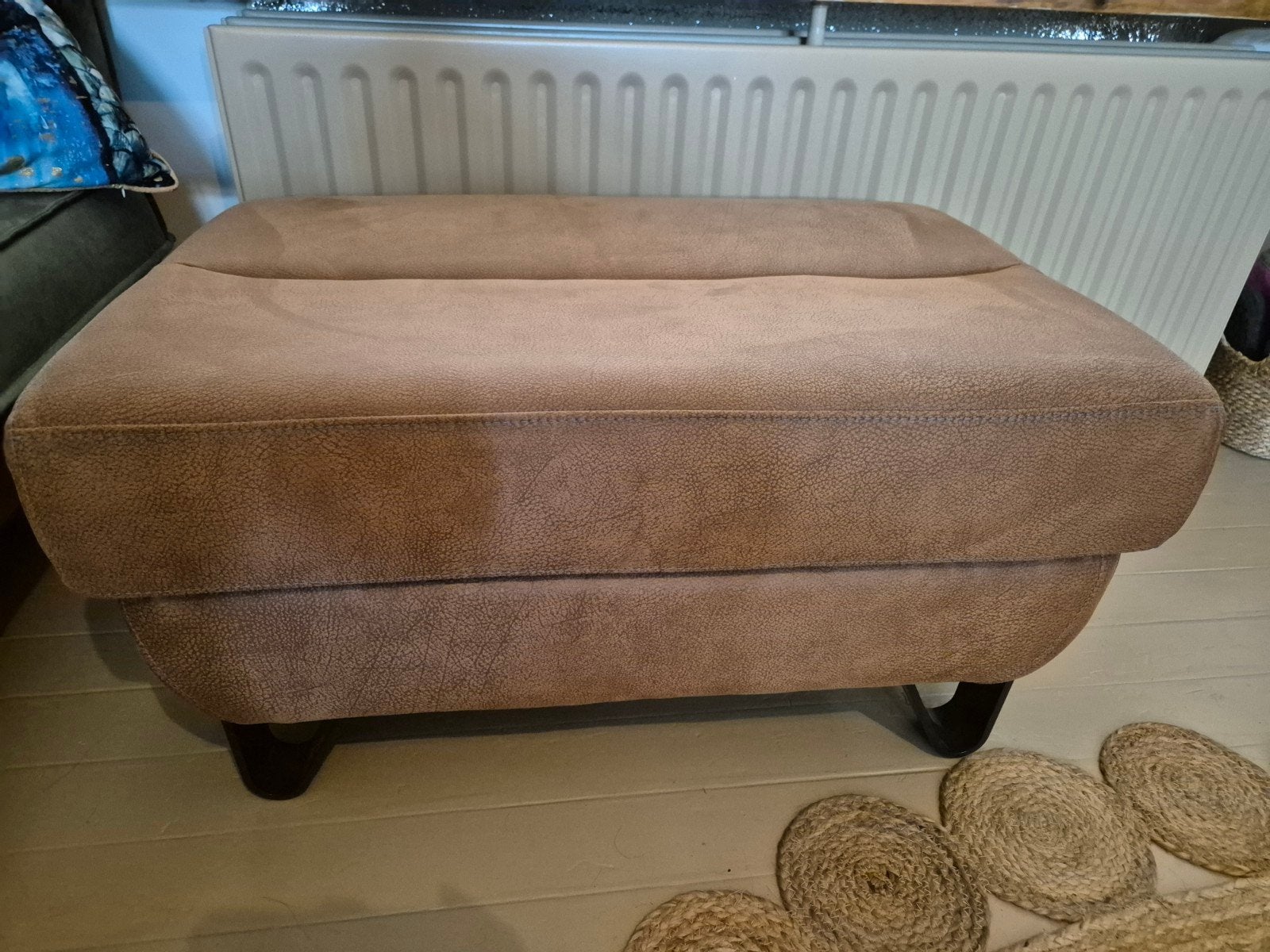 Hocker 82x55 Henders & hazel cognac ecoleer, Ophalen, Overige materialen, 75 tot 100 cm, Zo goed als nieuw