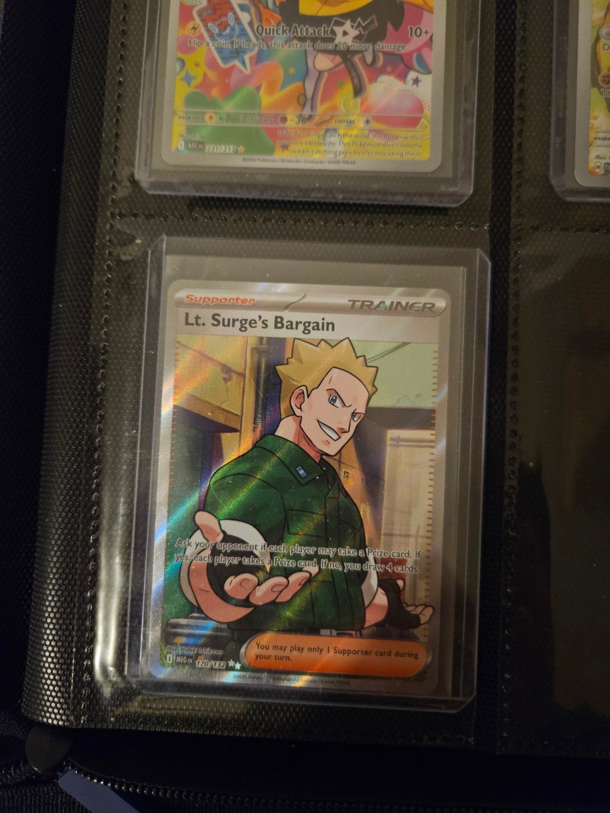 Pokemon Lt. Surge's Bargain 170/132 Mega Evolution, Ophalen of Verzenden, Zo goed als nieuw, Losse kaart, Foil