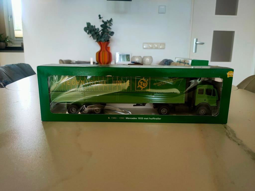 Mercedes 1933 met huif trailer - Technisch Unie, 1:50 of kleiner, Nieuw, Truck, Ophalen