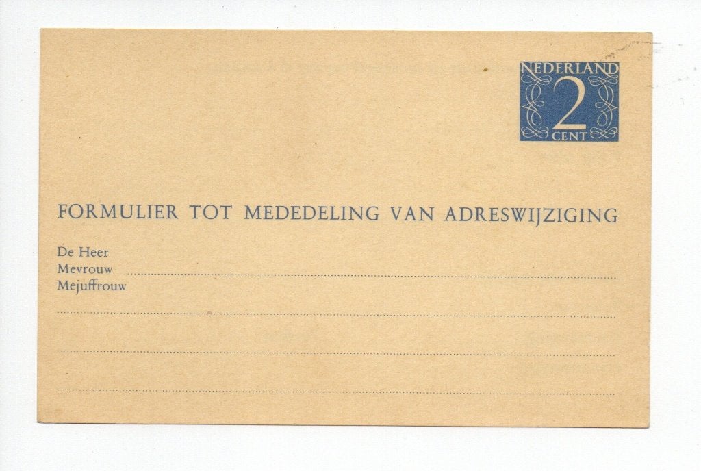 Postwaardestuk - Adreswijziging. Geuzendam 22 **, Ophalen of Verzenden, Envelop