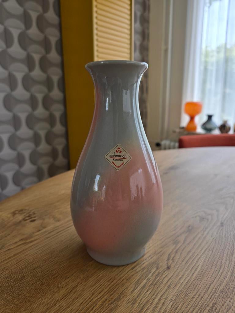 Vintage West-Germany Vaas – Scheurich (model 227-22), Overige kleuren, Aardewerk of Porselein, Ophalen of Verzenden, Zo goed als nieuw