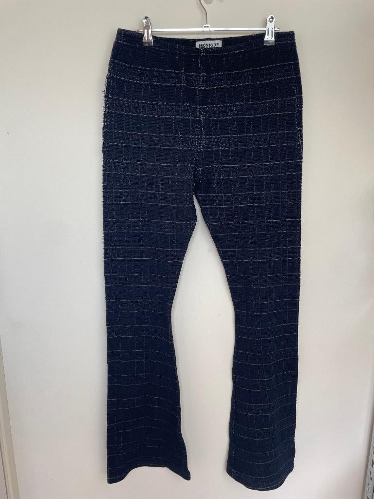 Monique van Heist broek S boucle blauw geruit high waist, Kleding | Dames, Webshop@moniquevanheist.com, Moniquevanheist, Blauw