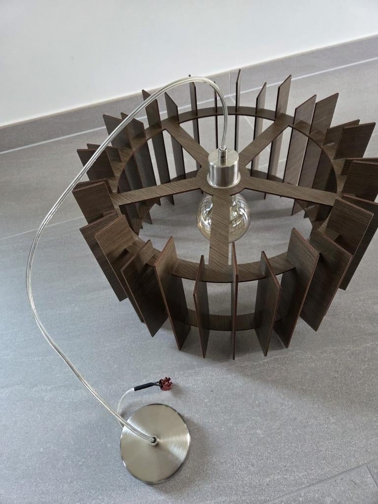 EGLO hanglamp met grote fitting lichtbron, Huis en Inrichting, Lampen | Plafondlampen, Ophalen, Zo goed als nieuw, Hout