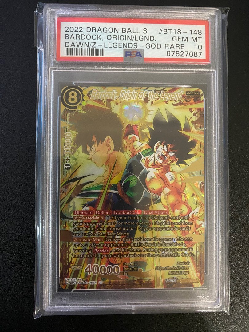 Dragon Ball Super Bardock GDR PSA 10 – BT18-148, Ophalen, Nieuw, Losse kaart, Foil