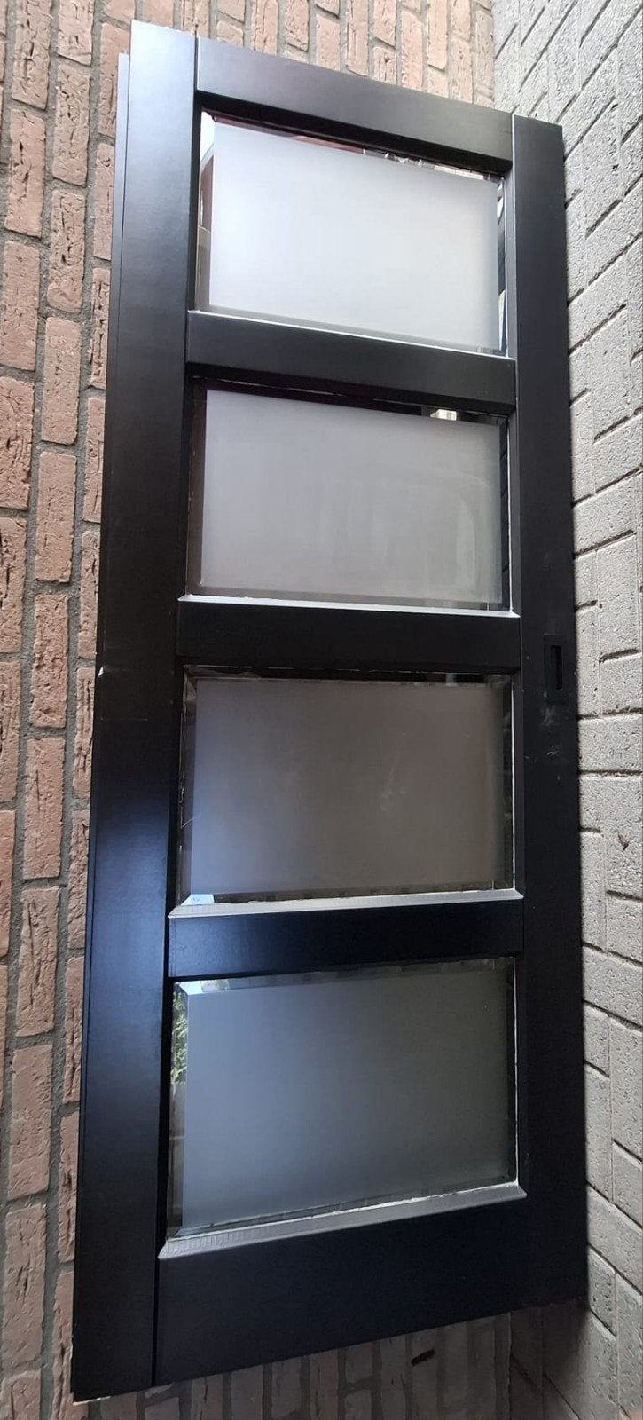 Schuifdeur H 212 B 78 met melkglas panelen, Ophalen, Gebruikt, Minder dan 80 cm, Binnendeur