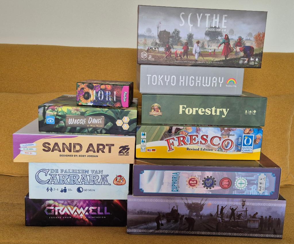 Veel spellen met o.a. Scythe, Forestry en Tokyo Highway KS, Ophalen of Verzenden