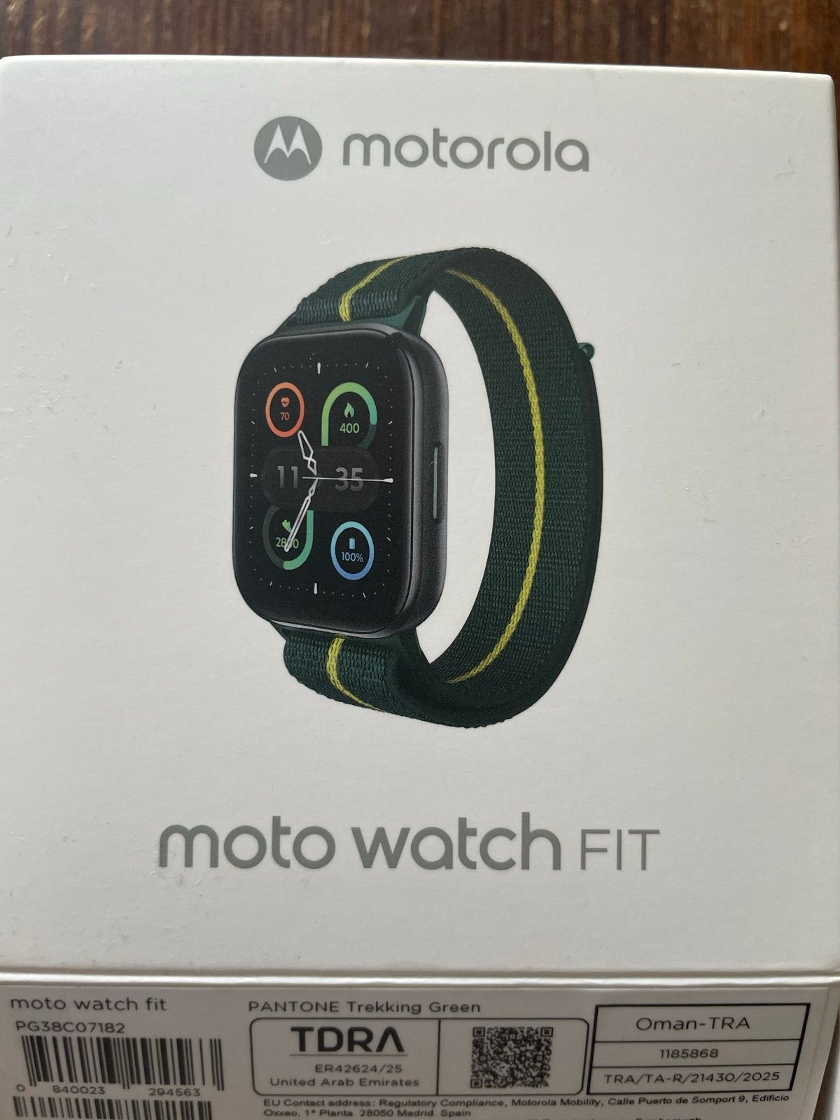 Motorola Moto Watch Fit - Pantone Trekking Green, Ophalen, Hartslag, Nieuw, Waterdicht