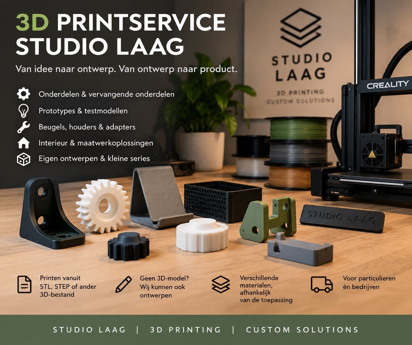 Studio laag 3D Printservice | Onderdelen, prototypes & meer, Computers en Software, Ophalen of Verzenden, Nieuw