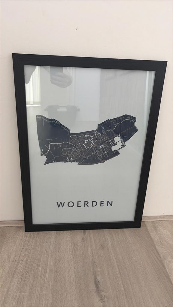Schilderij met poster van Woerden, Ophalen of Verzenden, Zo goed als nieuw