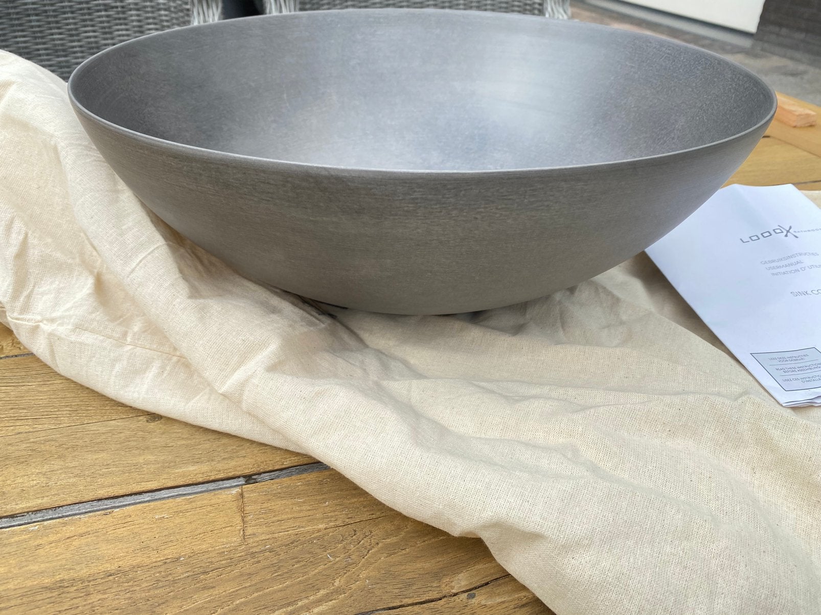 Looox waskom 40cm, Ophalen, Nieuw, Steen, Wastafel