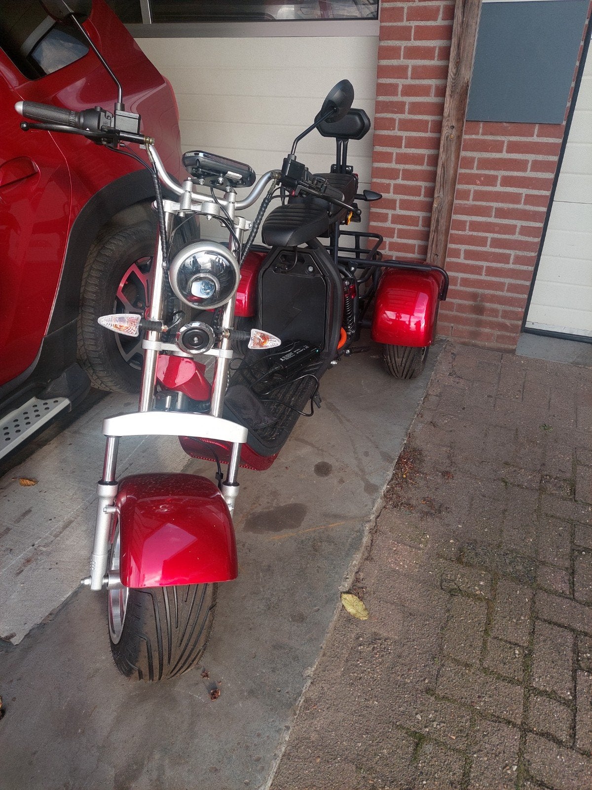 Rode elektrische driewieler scooter - Zo goed als nieuw, Ophalen of Verzenden, Zo goed als nieuw, Maximaal 45 km/u, Onbekend