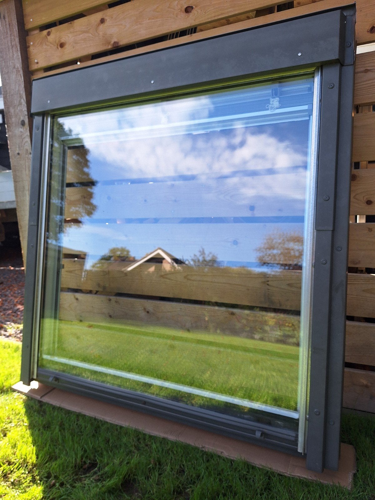 VELUX kunststof tuimeldakraam GGU 606 114x118 + gootstukken, Ophalen, Gebruikt, 80 tot 120 cm, 80 tot 120 cm