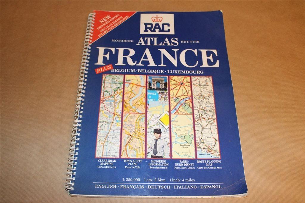 RAC Atlas Frankrijk — België, Luxemburg — 1:250.000, Gelezen, Frankrijk, Ophalen of Verzenden, Landkaart