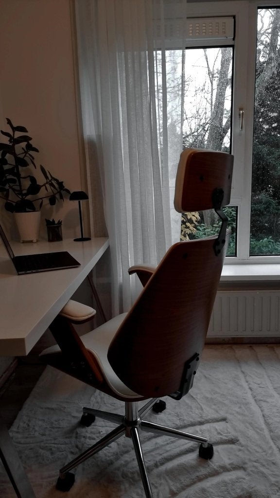 Modern bureaustoel en kantoor | stoel en tafel, Huis en Inrichting, Ophalen, Hout, Zo goed als nieuw, 70 cm