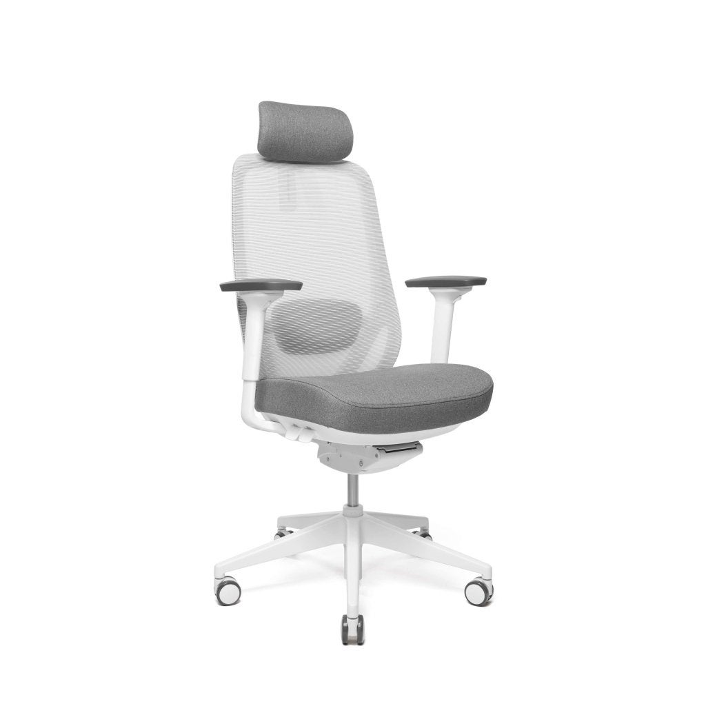 Bureaustoel Comfy, ergonomisch, 90mm zitkussen, wit en zwart, VST, Wit, Nieuw, Ophalen of Verzenden