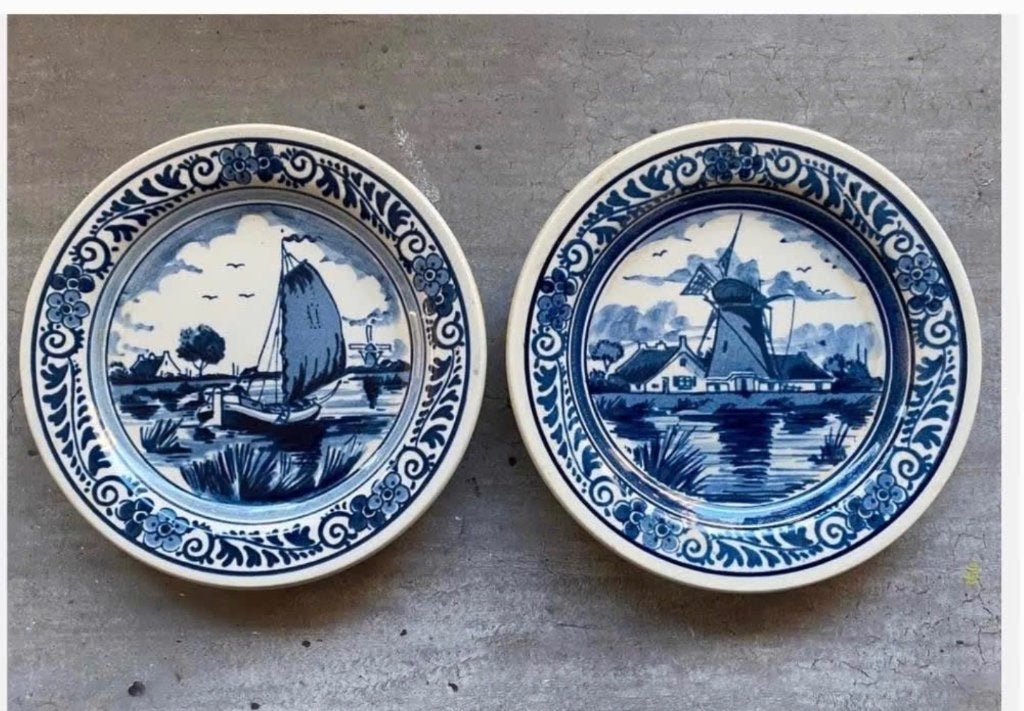 Royal Goedewagen set 2 wandbordjes Blue Delft pr.p.stuk, Antiek en Kunst, Antiek | Wandborden en Tegels, Ophalen of Verzenden
