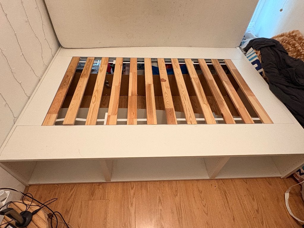 Ikea bed 140x200, Ophalen, Wit, Tweepersoons, 140 cm