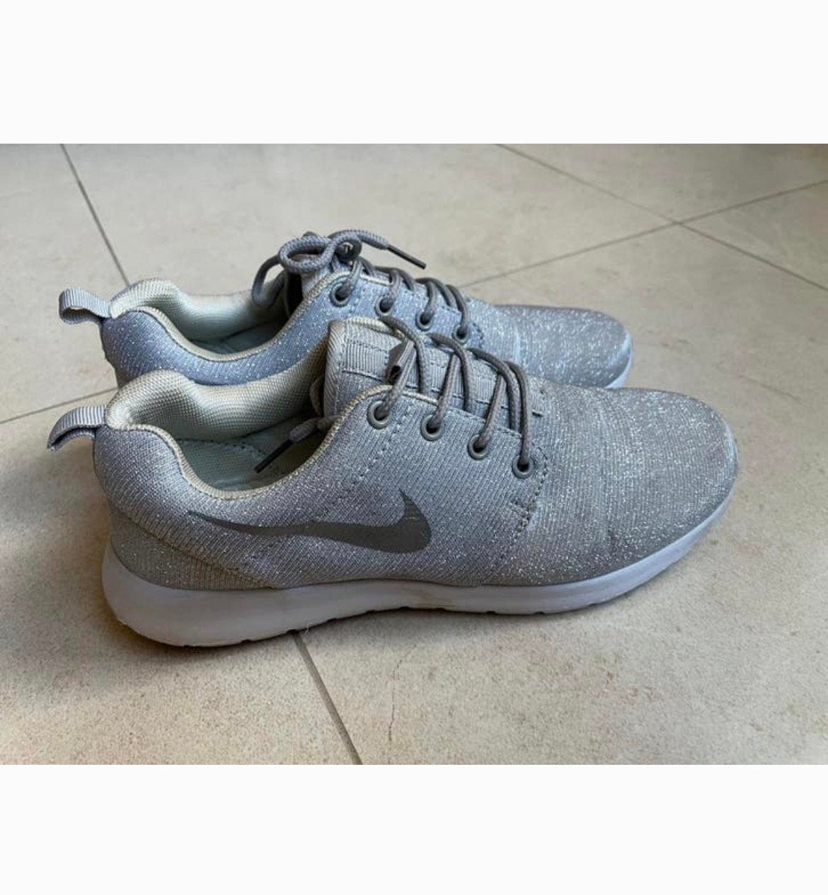 Sneakers zilver glitter mt. 39/40, Overige kleuren, Ophalen of Verzenden, Sneakers of Gympen, Zo goed als nieuw