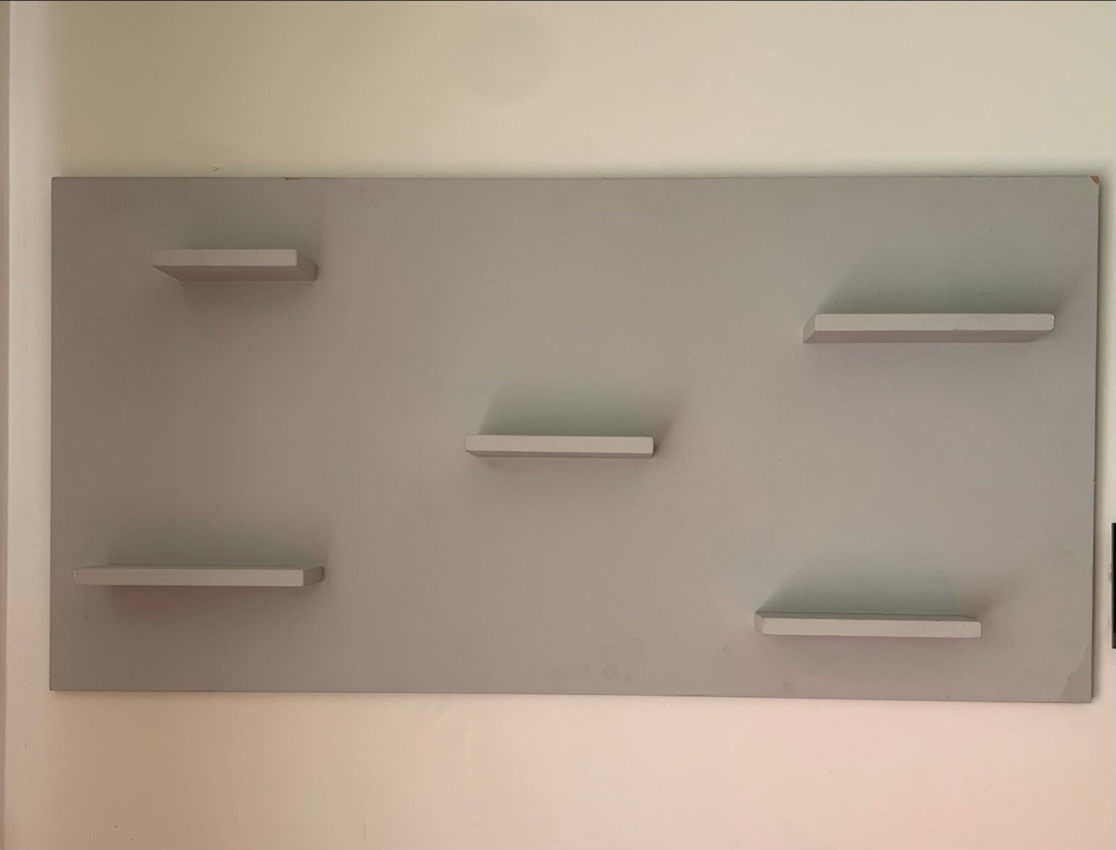 Houten wandpaneel met 5 planken - Grijs, Ophalen, Gebruikt