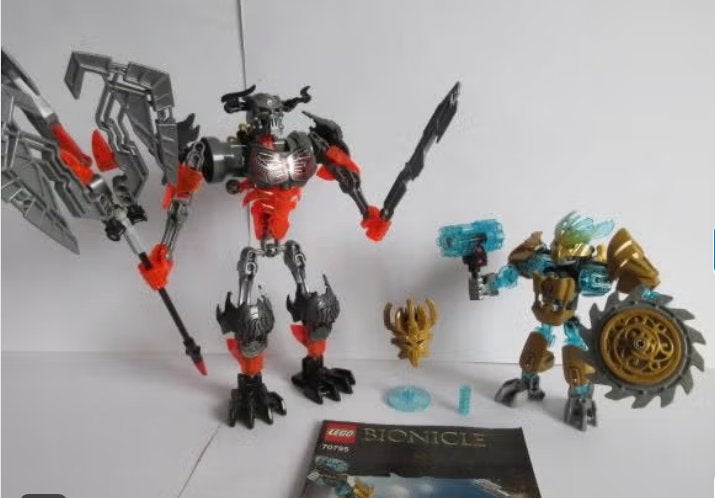 70795 Bionicle Mask Maker vs. Skull Grinder met bouwtekening, Bionicle, Lego, Ophalen of Verzenden, Zo goed als nieuw