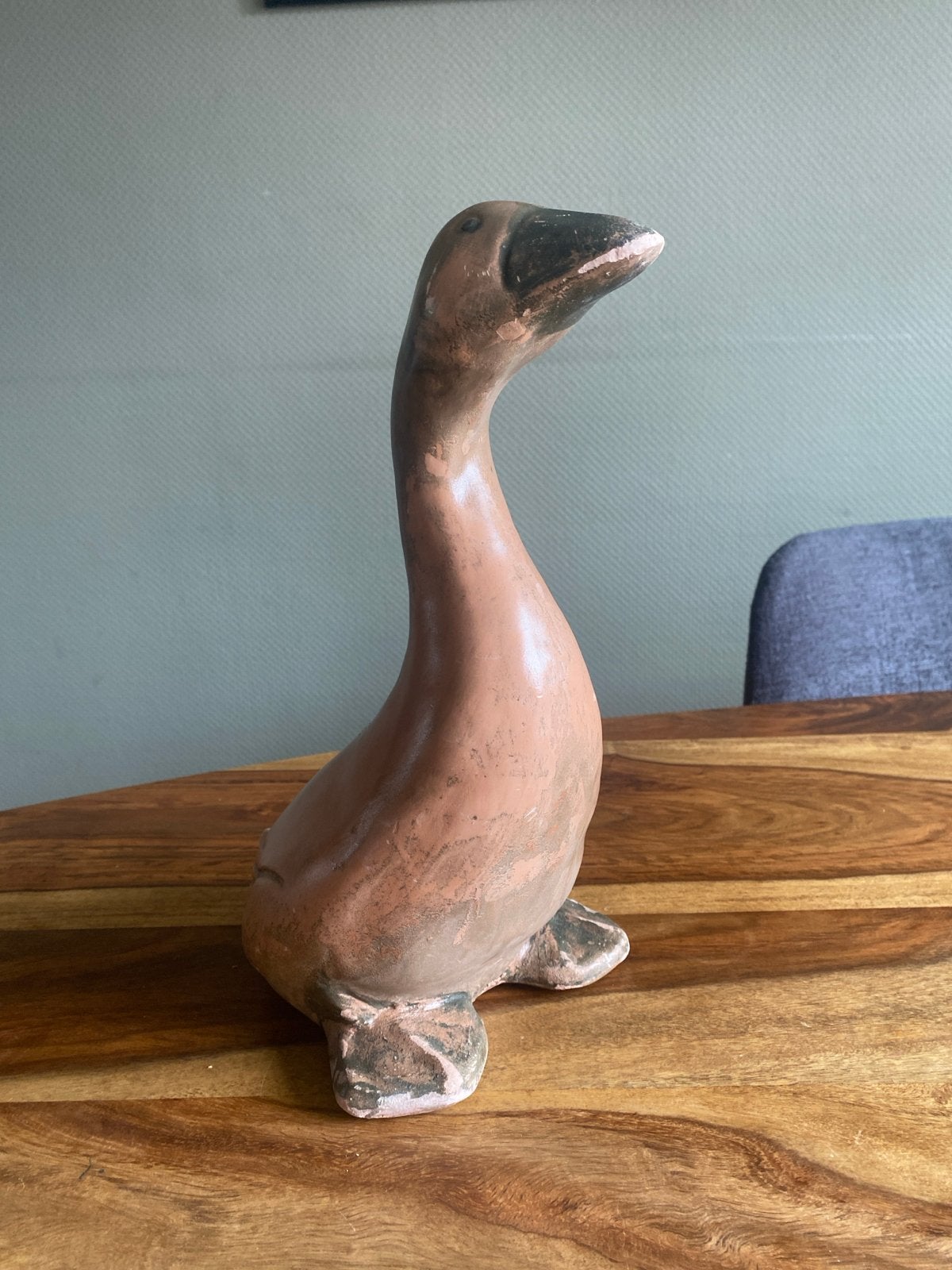 Decoratieve gans van klei - Handgemaakt beeldje hoogte 31CM, Ophalen of Verzenden