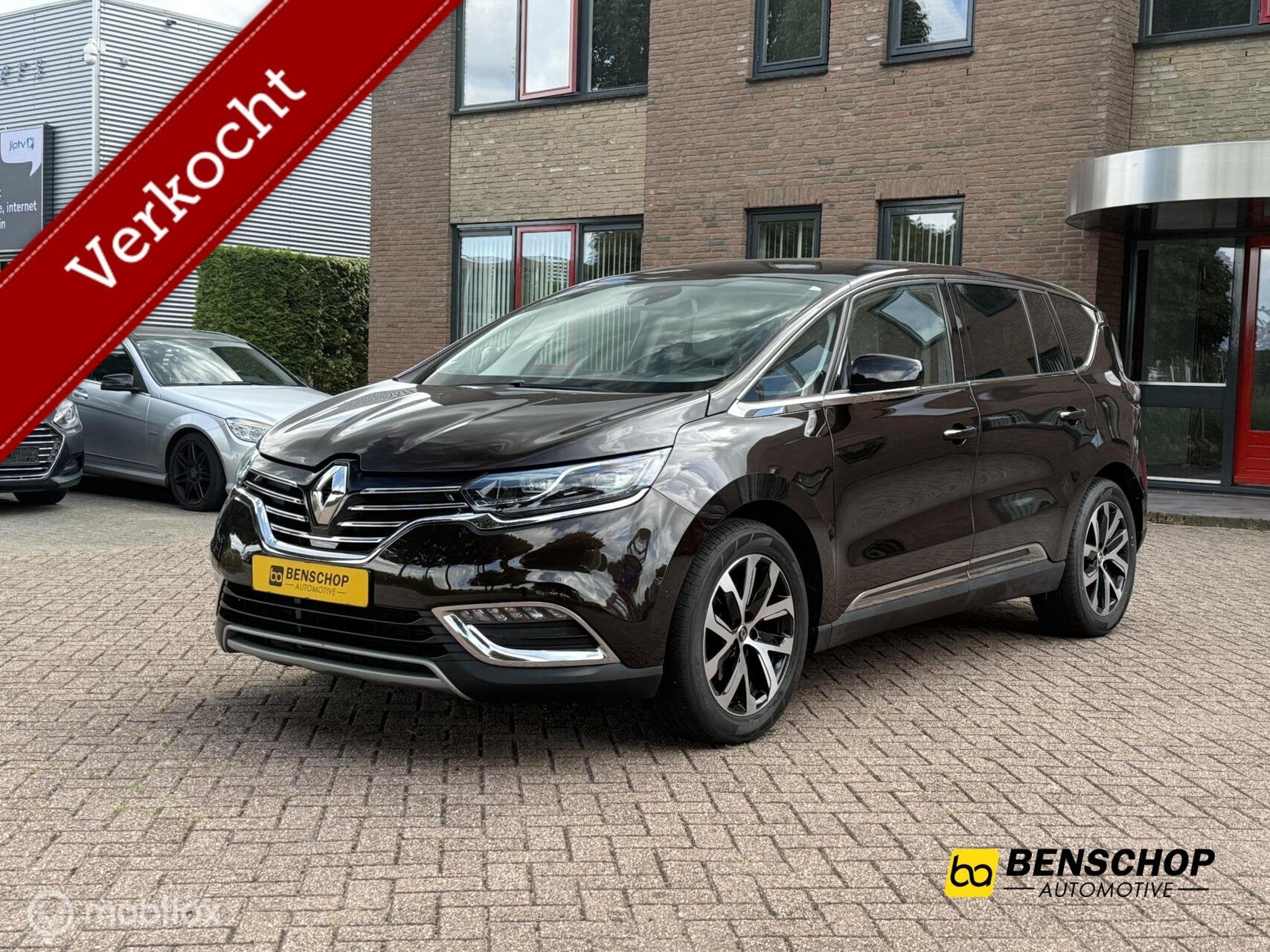 Renault Espace 1.8 TCe Elysée 7p. Panodak Navi Carplay Leer, Auto's, Beige, 4 cilinders, Bruin, 7 stoelen