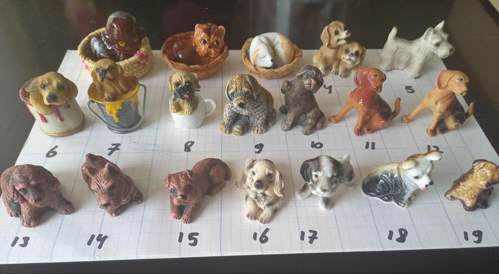 Miniaturen letterbak figuurtjes beeldjes hondjes vanaf €2,00, Verzamelen, Ophalen of Verzenden, Zo goed als nieuw, Beeldje of Figuurtje