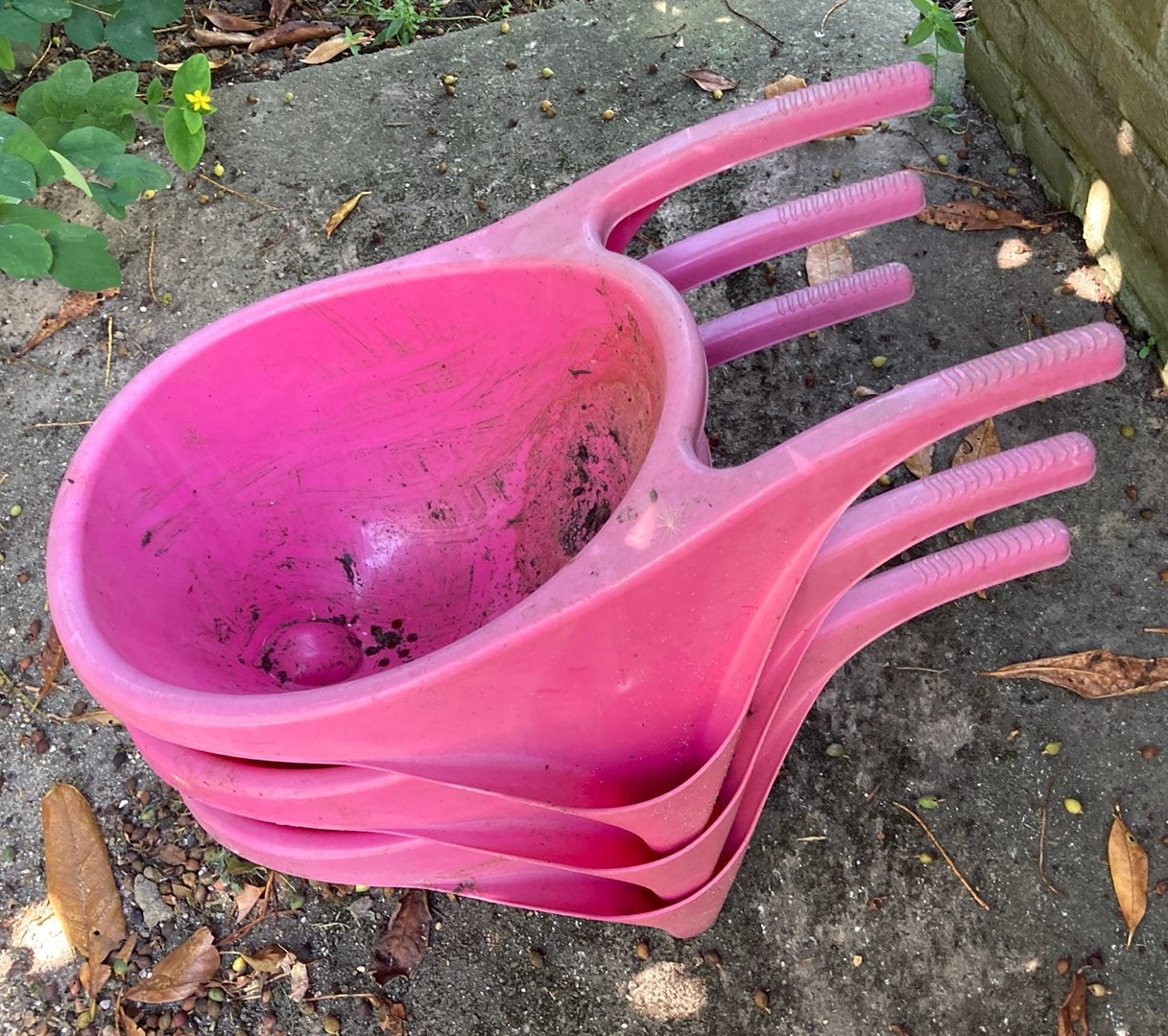 3 Roze kruiwagentjes voor tuin of kinderspeelgoed, Ophalen of Verzenden, Gebruikt