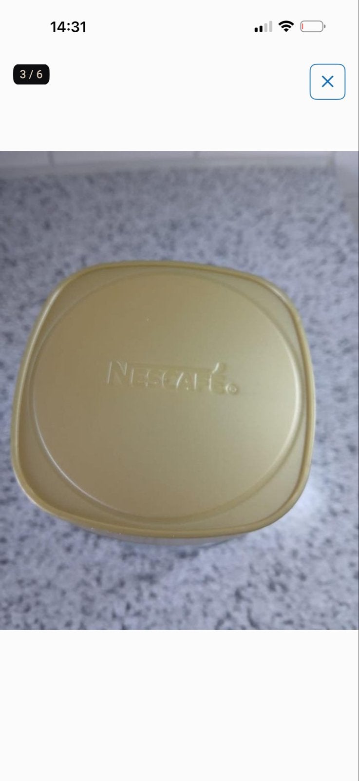 Nescafé Gold Voorraadpot - 12Leeg Glas met Gouden Deksel, Goud, Verzenden, Voorraadpot, Overige merken