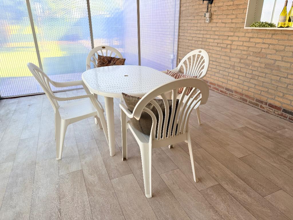 Hartman Kunststof tuinset, Tuin en Terras, Tuinsets en Loungesets, Ophalen, 4 zitplaatsen, Kunststof, Gebruikt