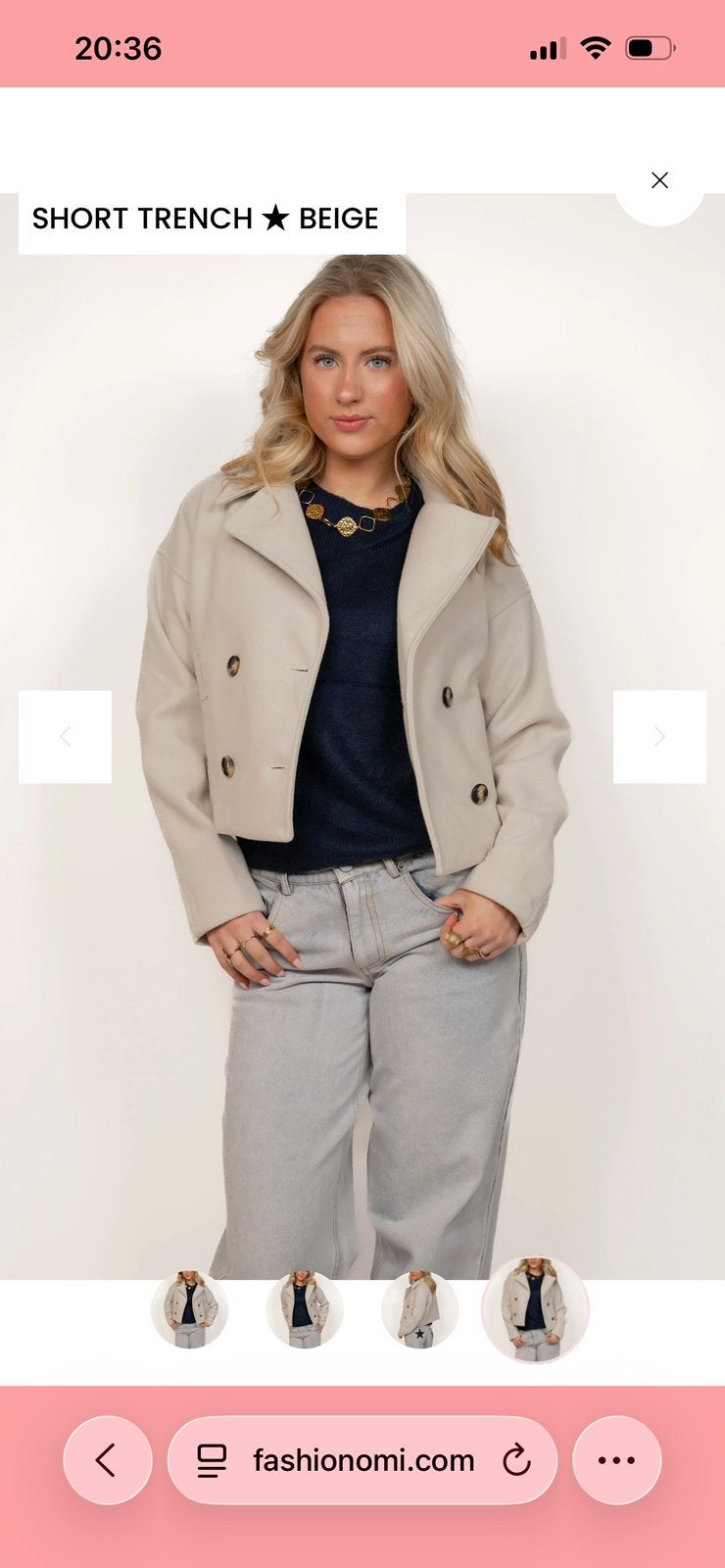 Jas Fashionomi trench coat Maat S/M, Ophalen of Verzenden, Zo goed als nieuw
