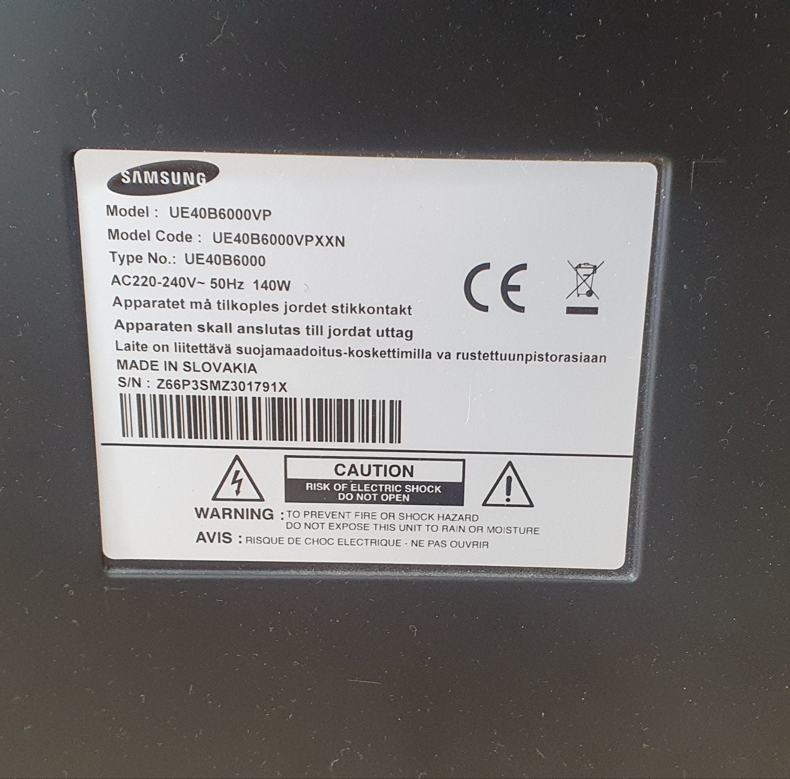 Samsung tv scherm 40 inch incl. tv ophangbeugel, Ophalen, Gebruikt, LCD, 100 Hz