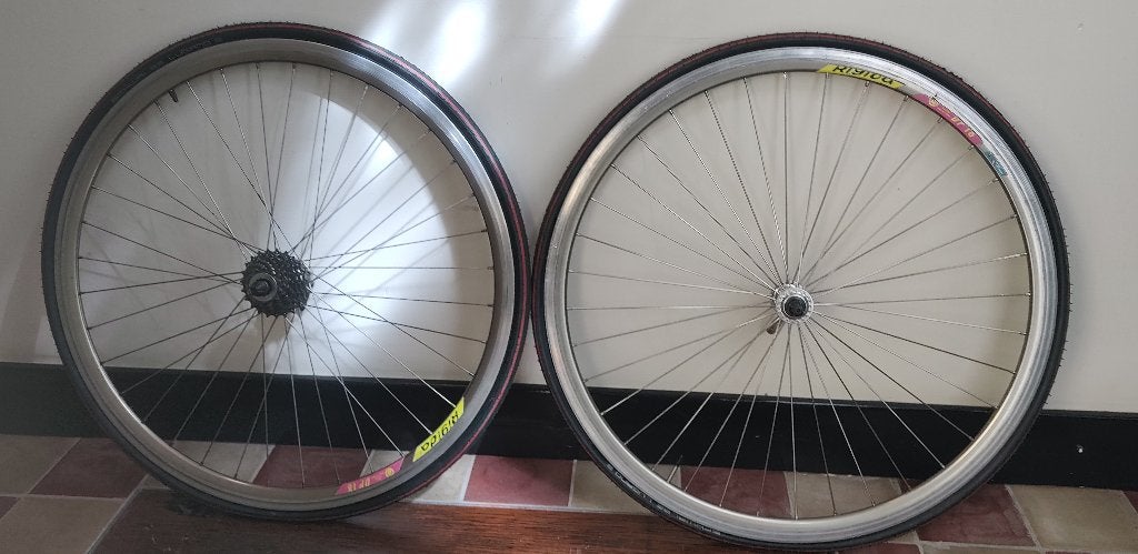 Rigida DP18 vintage raceset met Shimano tricolore, Gebruikt, Overige materialen, Ophalen of Verzenden, Racefiets