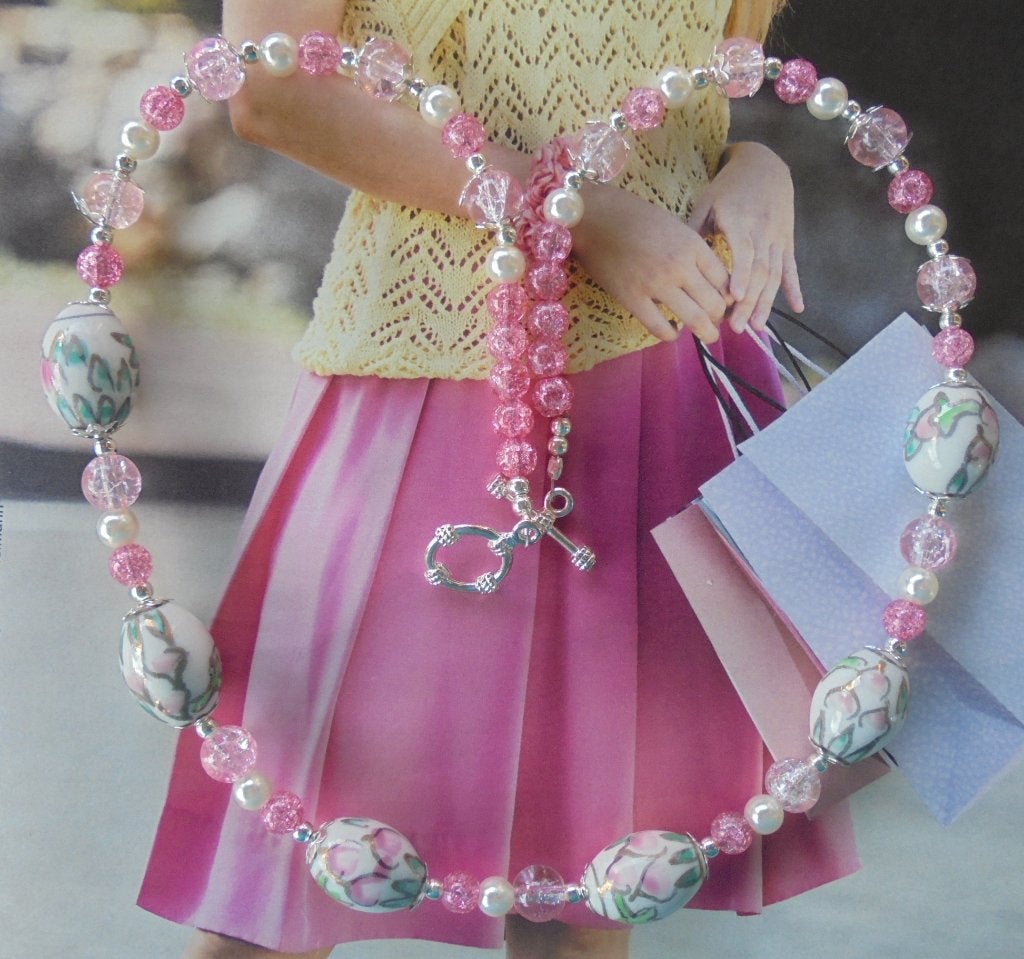 prachtige ketting handwerk, Verzenden, Nieuw, Steen of Mineraal, Roze