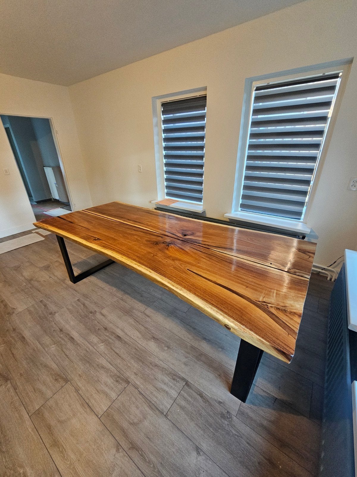 nieuwe boomstam eettafel van eiken, Ophalen, Rechthoekig, 200 cm of meer, 100 tot 150 cm