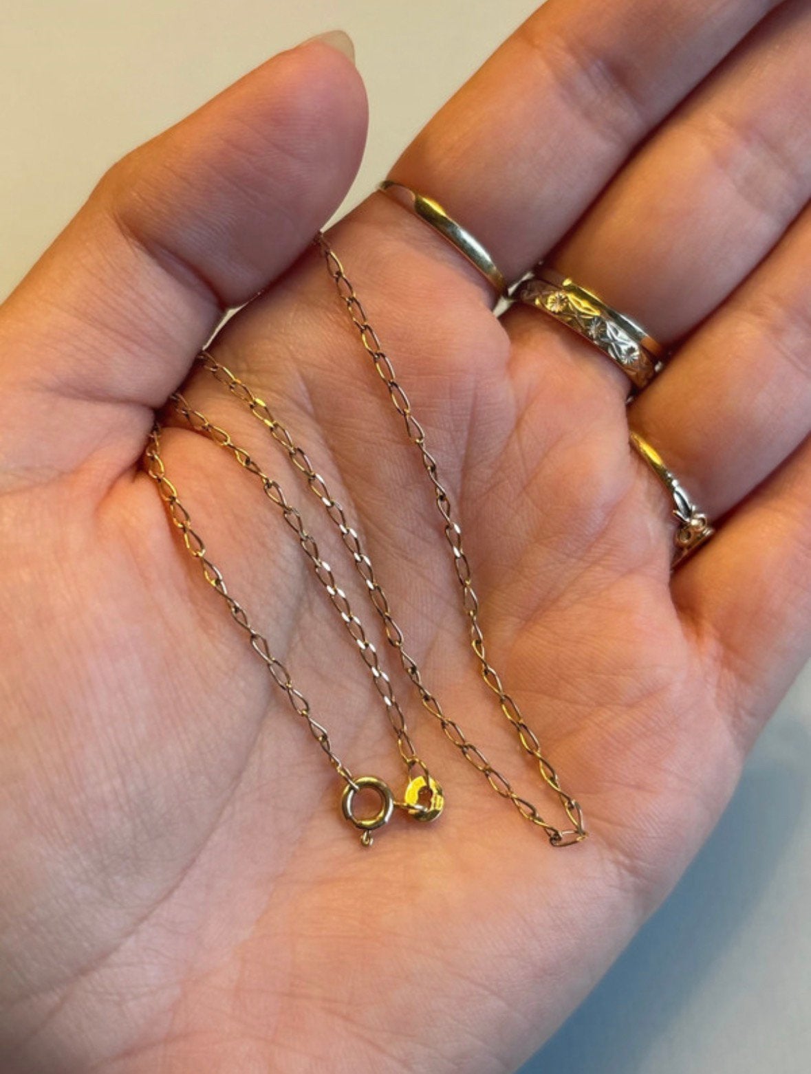 Vintage 9 karaat gouden ketting 1,56g, Ophalen of Verzenden, Zo goed als nieuw, Goud, Goud