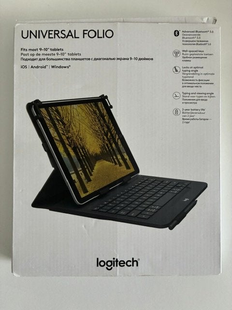Bleutooth Toetsenbord met hoes voor tablet of ipad Logitech, 10 inch, Logitech, Bescherming voor- en achterkant, Ophalen of Verzenden
