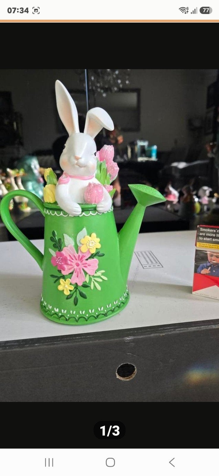 Leuke paashaas decoratie in de vorm van een gieter., Ophalen of Verzenden, Nieuw, Kunststof