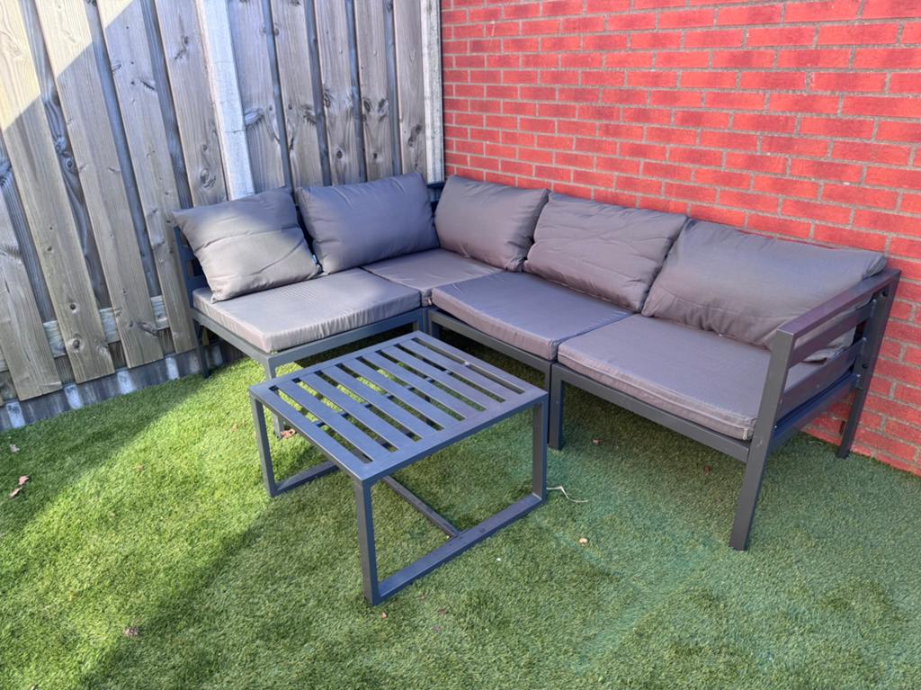 5-delige loungeset met kussens VidaXL, Tuin en Terras, Tuinsets en Loungesets, Ophalen, Zo goed als nieuw
