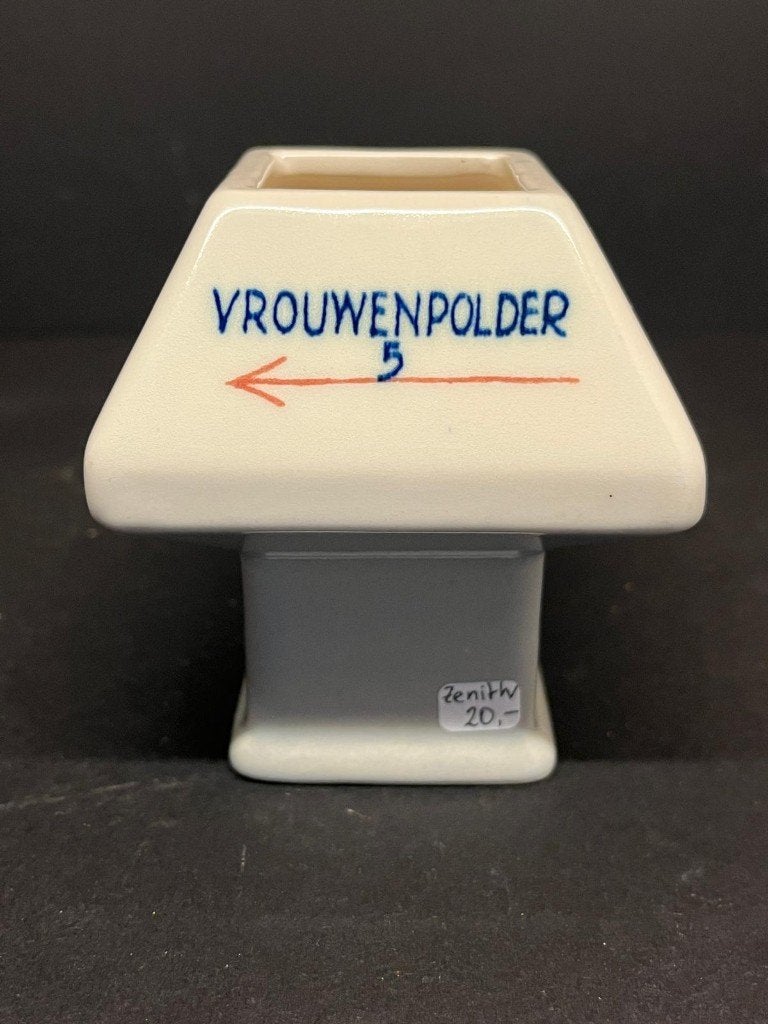 96) Vintage keramische Zenith wegwijzer / paddestoel., Verzenden, Zo goed als nieuw, Onbekend, Onbekend