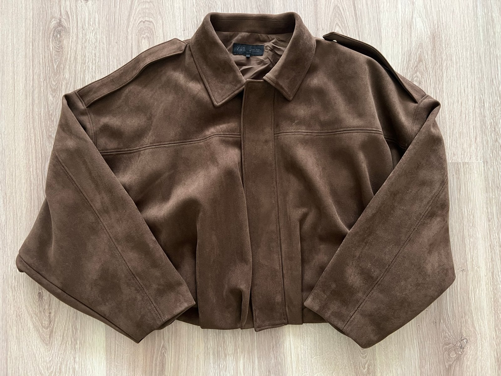 Zara suède-look jasje bruin maat L, Ophalen of Verzenden, Zo goed als nieuw, Maat 42/44 (L), Bruin