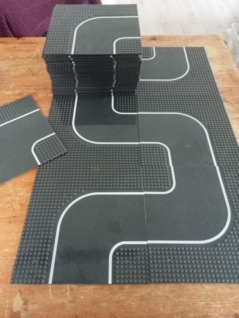 32 Bocht grondplaten, compatibel met Lego, Kinderen en Baby's, Speelgoed | Bouwstenen, Gebruikt, Ophalen of Verzenden
