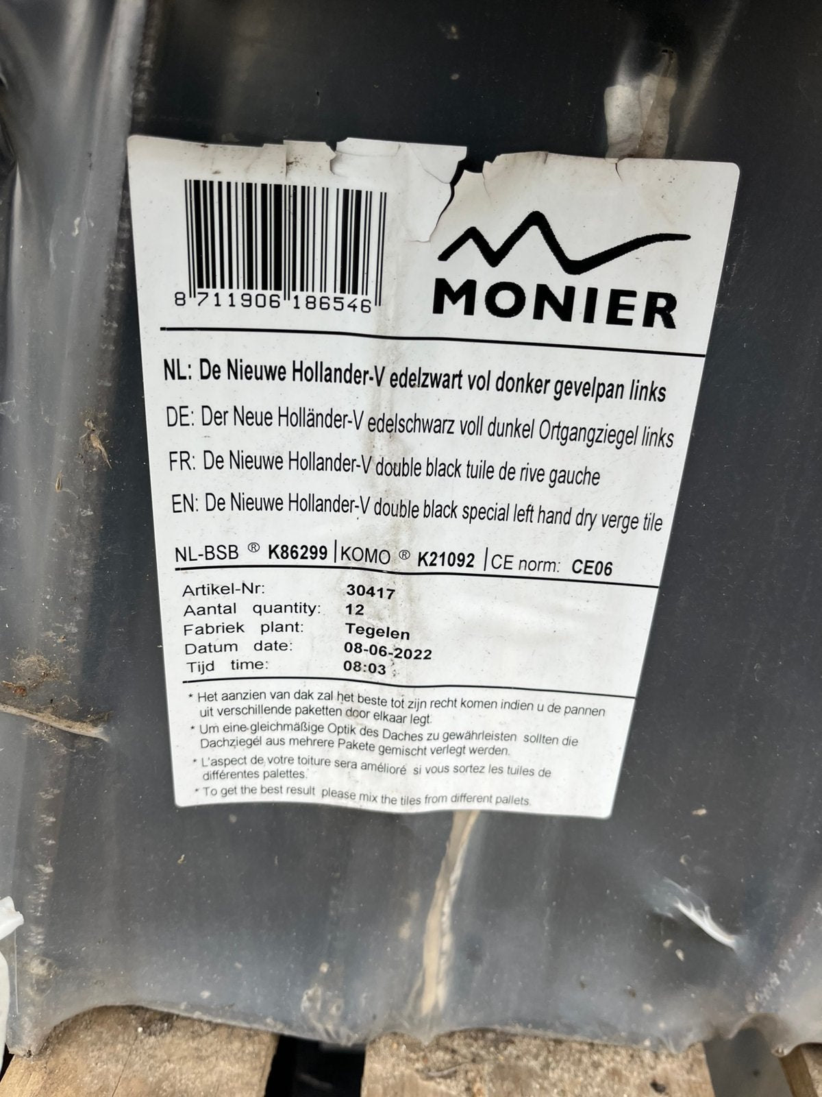 Monier nieuwe hollander kantpan edelzwart, Steen of Klei, Zwart, Ophalen of Verzenden, Zo goed als nieuw