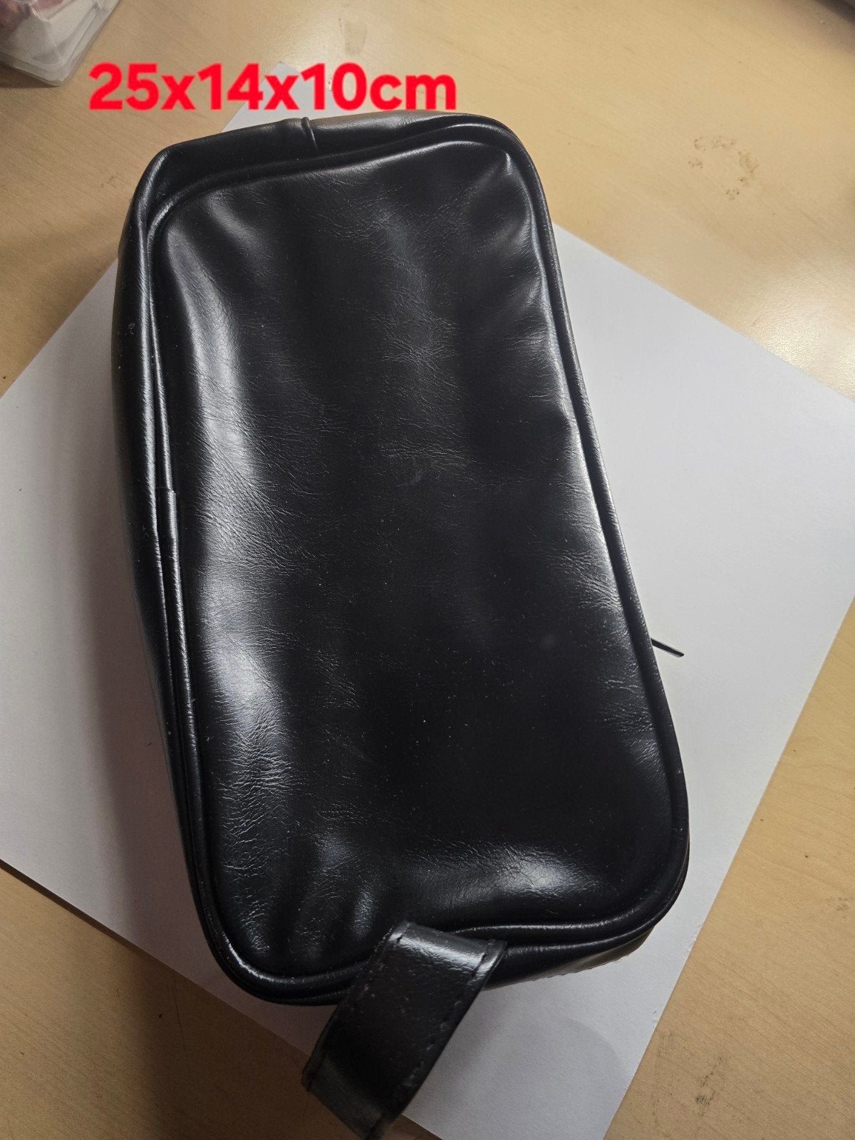 Zwarte Toilettas voor Heren - Nep Leer met 2 Vakken, Ophalen of Verzenden, Nieuw, Zwart, Heer of Dame