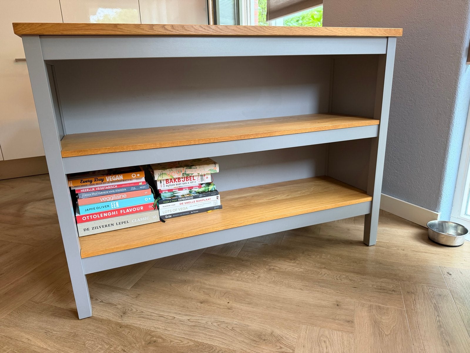 IKEA TORNVIKEN Keukeneiland - Grijs met eiken blad, Ophalen, Gebruikt, Hout, IKEA