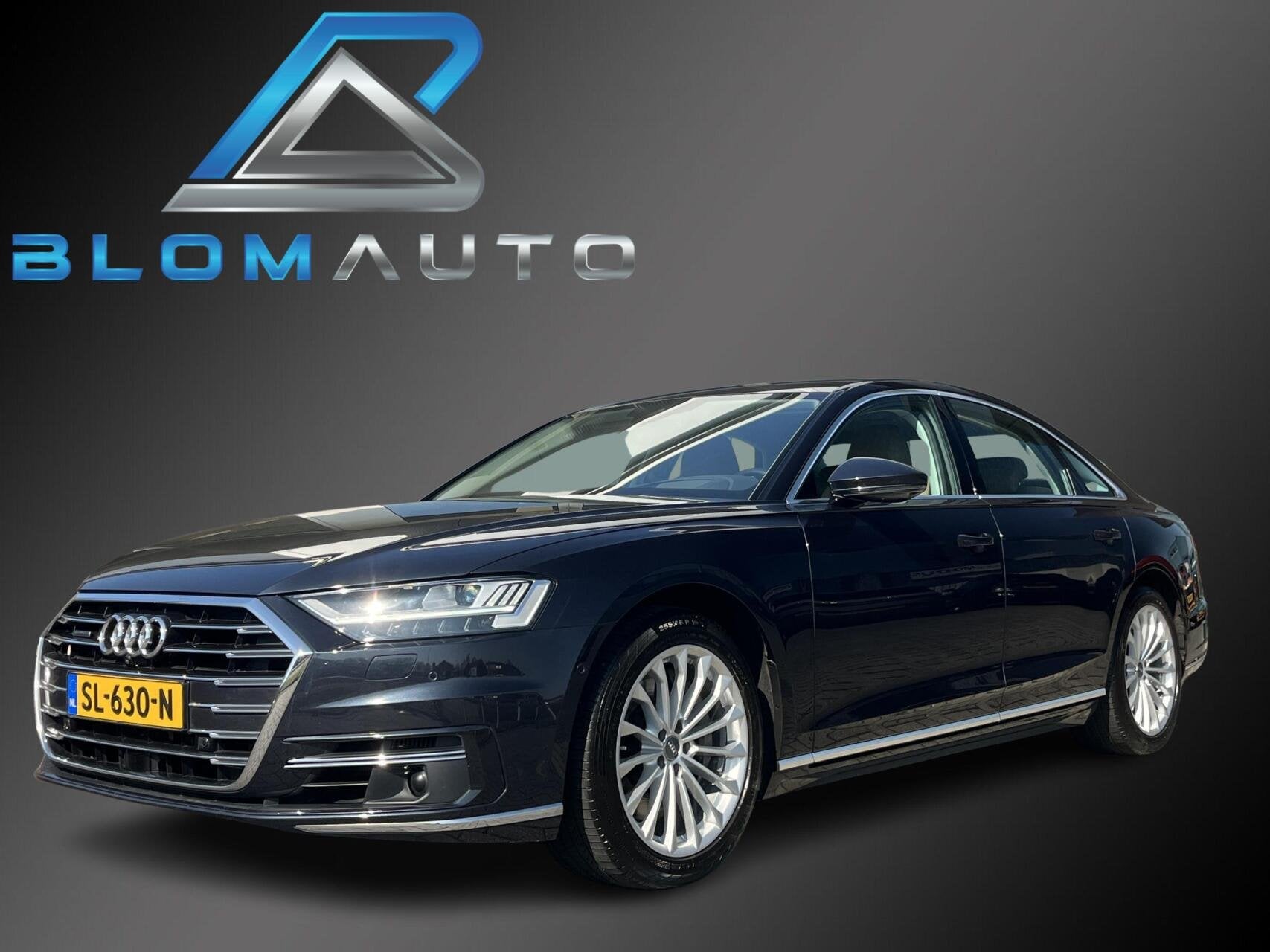 Audi A8 55 TFSI QUATTRO 4-WIEL STURING+ACC+NACHTZICHT+B&O, Auto's, Dealer onderhouden, Gebruikt, 2995 cc, Blauw