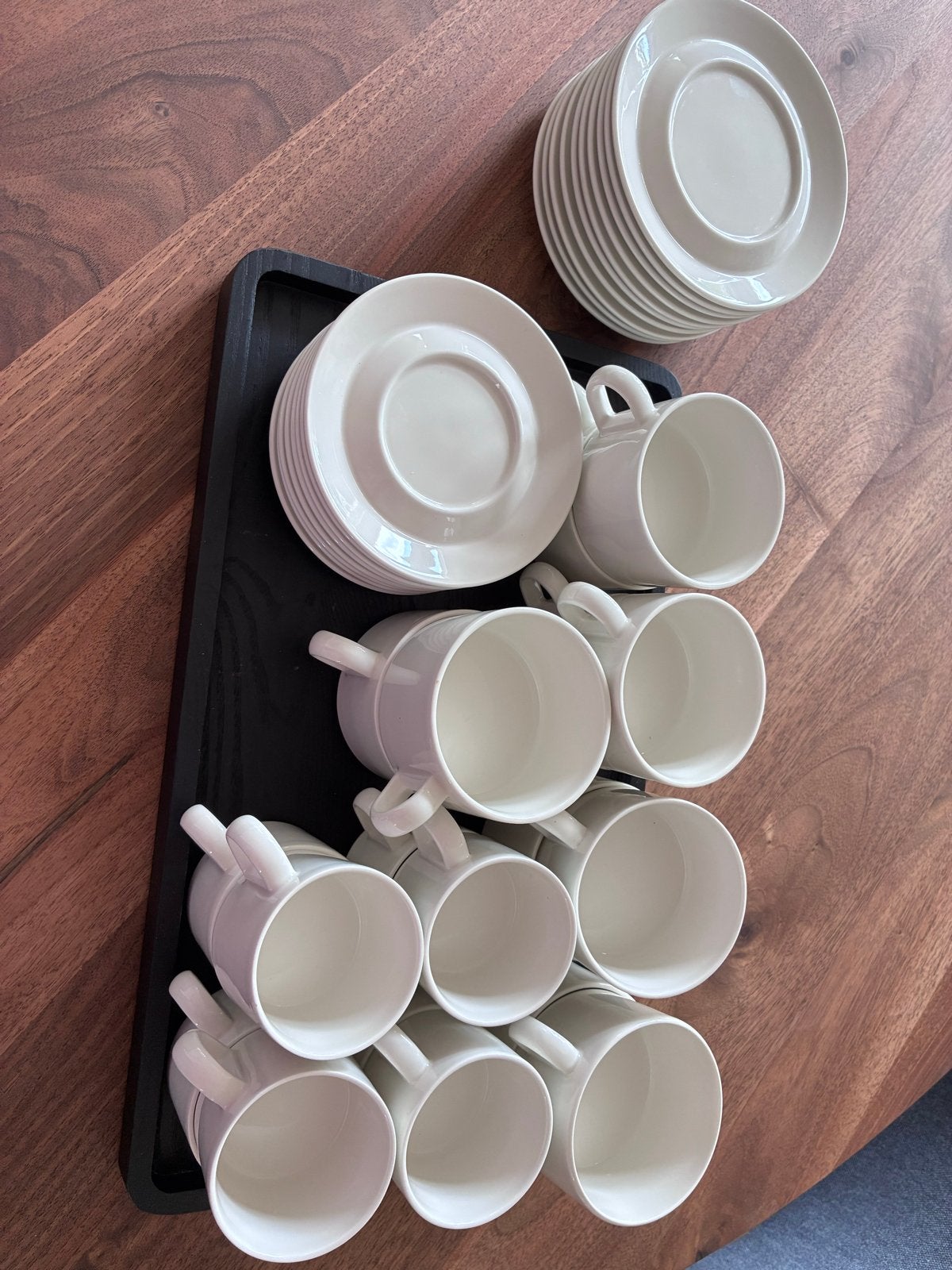 Arabia Moreeni witte koffiekop en schotels (8 stuks), Ophalen, Keramiek, Kop(pen) en/of Schotel(s), Gebruikt